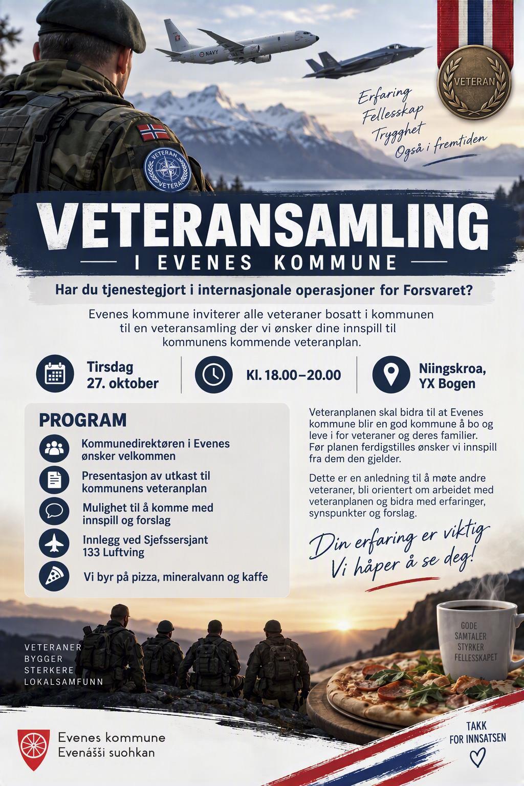 Velkommen til veteransamling 27.oktober på Niingskroa i Bogen. Oppstart kl 18.