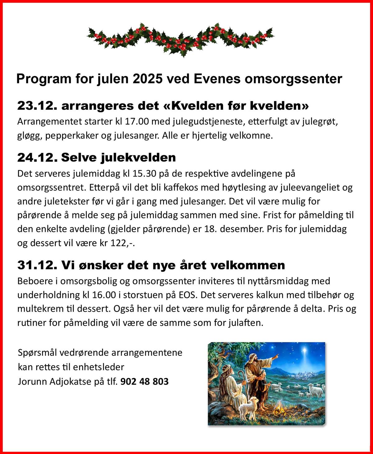 Program Jul på EOS 2025